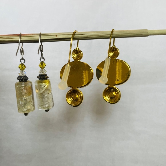 Evil Eye & Glass Dangle Earrings - Picture 9 of 9